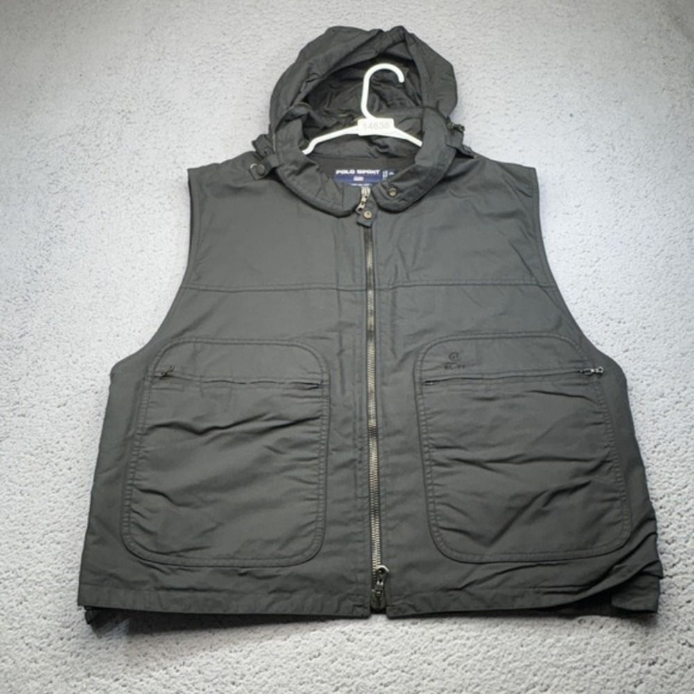 VINTAGE Polo Sport Vest Men Extra Large Stadium C97 Ralph Lauren Tactical Hooded